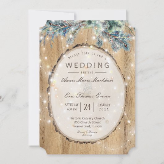 Invitation Boho de montagne de pin rustique (Devant)