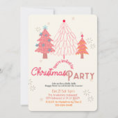 Invitation Boho de Noël rose (Devant)