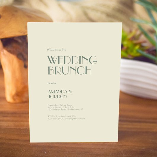 Invitation Boho Deco d'automne | Brunch Mariage à la crème
