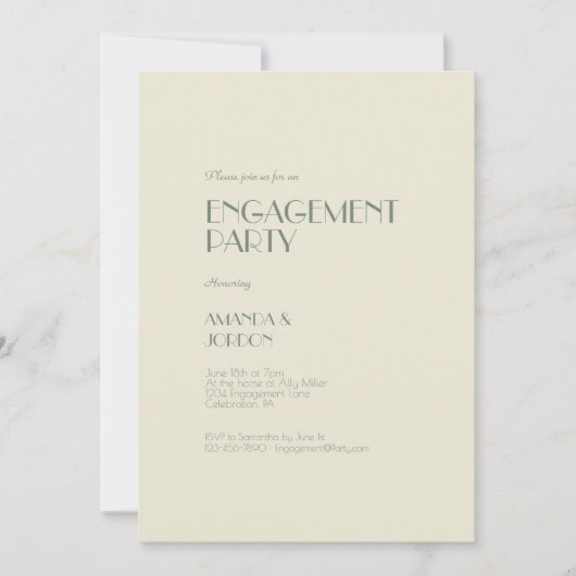 Invitation Boho Deco d'automne | Cream Engagement Party (Devant)