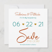 Invitation BOHO décontracté Bold Turquoise Rust Gold Enregist (Devant)