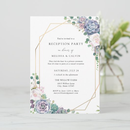 Invitation Boho décontracté Réception de mariage réussie Invi (Debout devant)