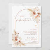 Invitation Boho Dedication | Pampas Baptême Boho G (Devant)