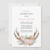 Invitation Boho Deer Antlers et Florals (Devant)