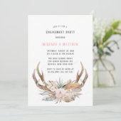 Invitation Boho Deer Antlers et Florals (Debout devant)