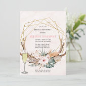 Invitation Boho Deer Antlers et Florals Brunch et Bubbly (Debout devant)