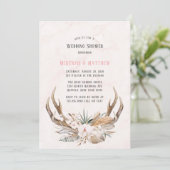 Invitation Boho Deer Antlers et Florals Wedding shower (Debout devant)