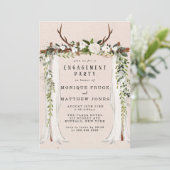 Invitation Boho Deer Antlers White Canopy Engagement Party (Debout devant)