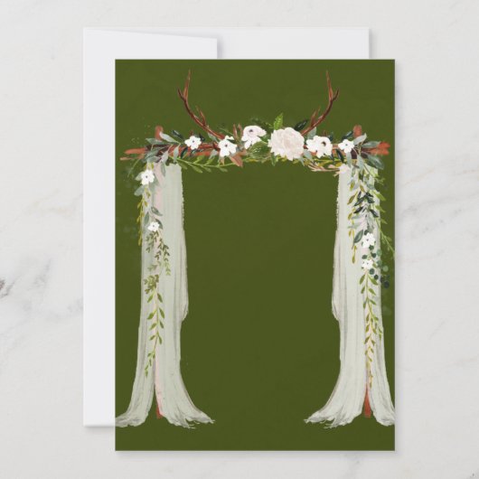 Invitation Boho Deer Antlers White Canopy Engagement Party (Dos)