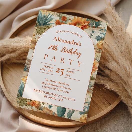 Invitation Boho Desert Arch Birthday