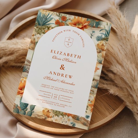 Invitation Boho Desert Arch Wedding