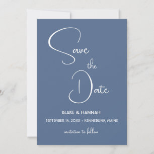 Invitation Boho Désert Bleu Poussiéreux Minimaliste Économise