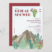 Invitation Boho Desert Cactus Arizona nuptiale douche (Devant / Derrière)