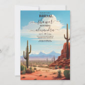 Invitation Boho Désert Cactus Baby Shower de Mariée (Devant)