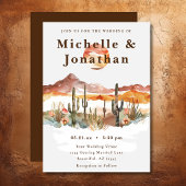 Invitation Boho Desert Cactus Mariage occidental