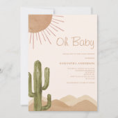 Invitation Boho Desert Cactus Oh Baby shower (Devant)