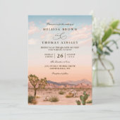Invitation Boho Desert Cactus Rustic Elegant QR Code Wedding (Debout devant)
