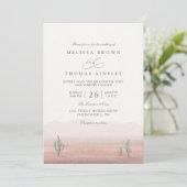 Invitation Boho Desert Cactus Rustic Elegant QR Code Wedding (Debout devant)