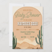 Invitation Boho Desert Cactus Southwestern Cowboy Baby shower (Devant)