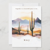Invitation Boho Desert Cactus Sunset Western Mariage (Dos)
