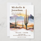 Invitation Boho Desert Cactus Western Tout en un Mariage (Devant)