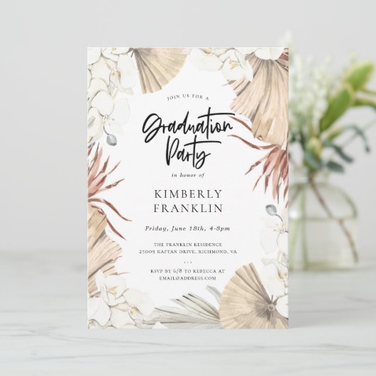 Invitation Boho Desert Chic Graduation Party (Debout devant)
