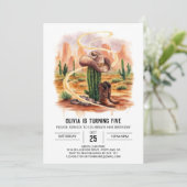 Invitation Boho Desert Cowboy Anniversaire (Debout devant)
