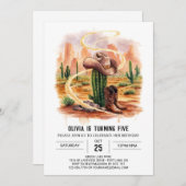 Invitation Boho Desert Cowboy Anniversaire (Devant / Derrière)