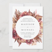 Invitation Boho Desert Floral Frame Mariage (Devant)