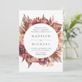 Invitation Boho Desert Floral Frame Mariage (Debout devant)