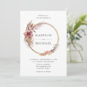 Invitation Boho Desert Floral Mariage (Debout devant)