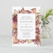 Invitation Boho Desert Floral Mariage (Debout devant)