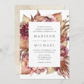 Invitation Boho Desert Floral Mariage (Devant / Derrière)