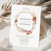 Invitation Boho Desert Floral Mariage