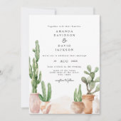 Invitation Boho Desert Mexican Cactus Bohemian Chic Mariage (Devant)