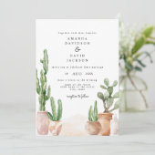 Invitation Boho Desert Mexican Cactus Bohemian Chic Mariage (Debout devant)
