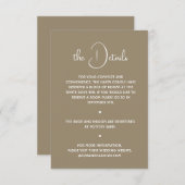 Invitation Boho Desert Neutral Minimal Détails sur le Mariage (Devant / Derrière)