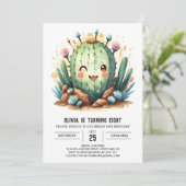 Invitation Boho Desert Online Cactus Boy Birthday (Debout devant)