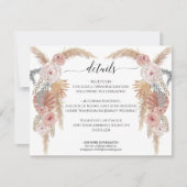 Invitation Boho Desert Pampas Grass Floral n Foliage Mariage (Devant)