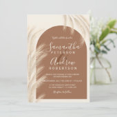 Invitation Boho désert pampas herbe aquarelle mariage (Debout devant)