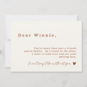 Invitation Boho Desert Rust Script Flower Proposition Card (Dos)