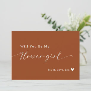 Invitation Boho Desert Rust Script Flower Proposition Card