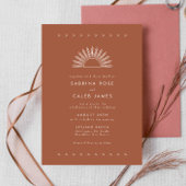 Invitation Boho Désert Soleil Brûlé Orange Terracotta Mariage