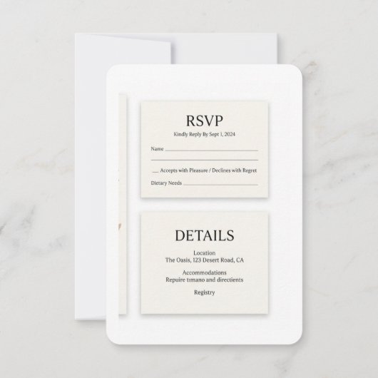 Invitation Boho Désert Suite d'Invitation de Mariage en Terra (Dos)