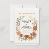 Invitation Boho Désert Suite d'Invitation de Mariage en Terra (Devant)