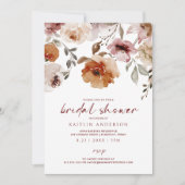 Invitation Boho Desert Terracotta Fête des mariées Florale (Devant)