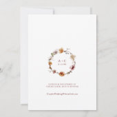 Invitation Boho Desert Terracotta Fête des mariées Florale (Dos)