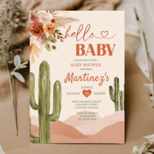 Invitation Boho Desert Texas baby shower sud-ouest cactus