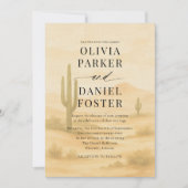Invitation Boho Desert Watercolor Destination Wedding  (Devant)