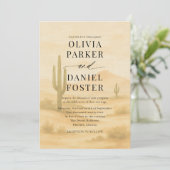 Invitation Boho Desert Watercolor Destination Wedding  (Debout devant)